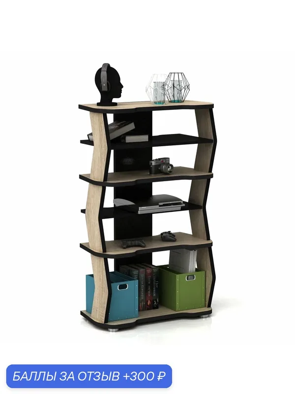 Стеллажи, библиотеки Стеллаж геймерский DX GAMER CITY 3 LITE чёрный/сонома — AKM-MEBEL, 300 баллов за отзыв Яндекс Маркет