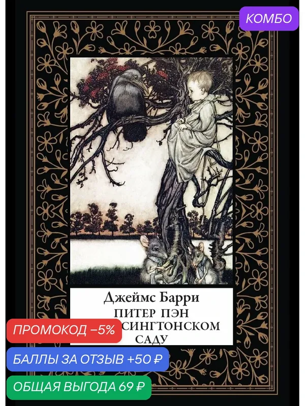 Питер Пэн в Кенсингтонском саду БМЛ(мф). Барри Дж. Иллюстрации Артура Рэкхемв — СЗКЭО, промокод и 50 баллов за отзыв Яндекс Маркет