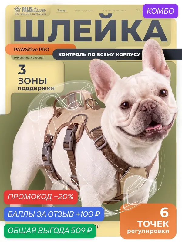 Шлейка для собак средних пород M, анатомическая шлейка для собак, амуниция для животных — PAWSitive, скидка по промокоду Яндекс Маркет