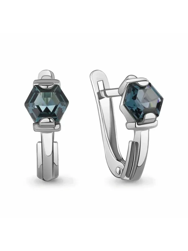 Серьги, серебро, 925 проба, родирование, Лондон топаз — Diamant online, скидка по промокоду Яндекс Маркет