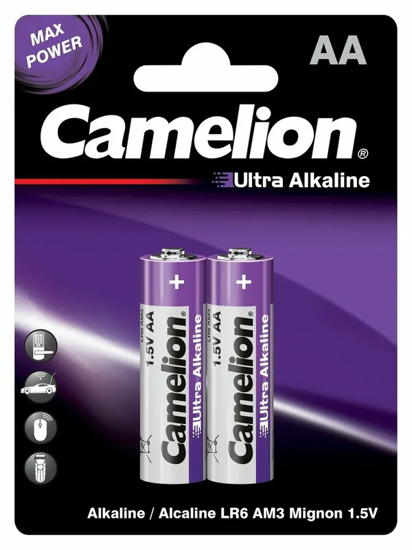 Батарейки Camelion Ultra LR6, пальчиковые, щелочные, АА, емкость 2700 мАч, 2 шт — Camelion, 60 баллов за отзыв Яндекс Маркет