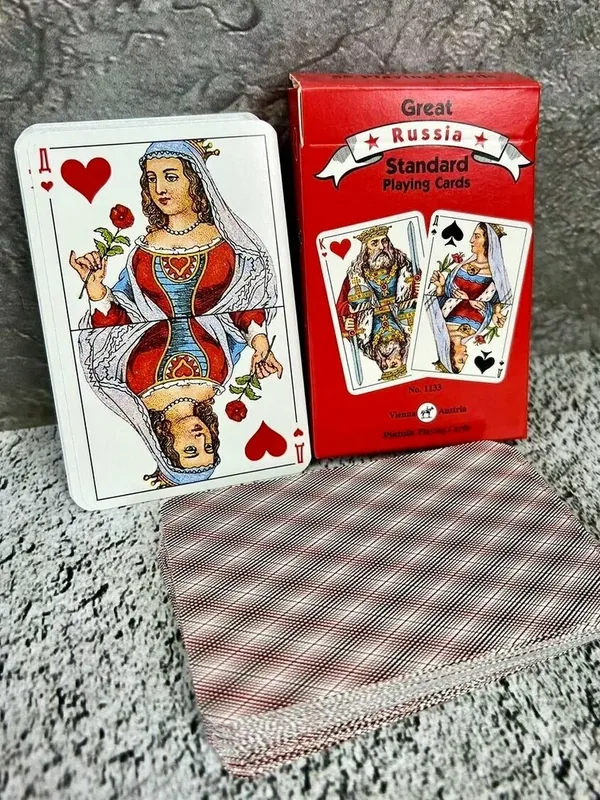 Карты игральные 54 шт. Русский стандарт, Piatnik, красная рубашка — Piatnik, скидка по промокоду Яндекс Маркет