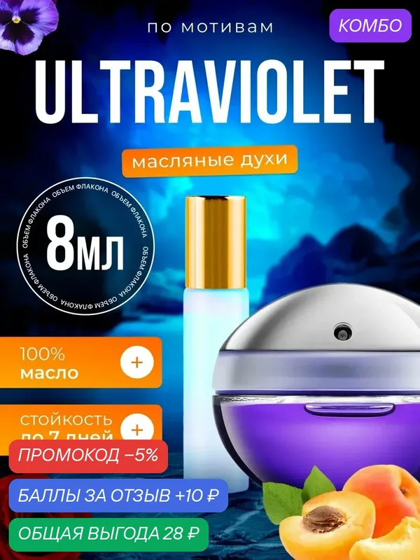 Духи масляные по мотивам Ultraviolet Пако Рабан Ультрафиолет парфюм женские стойкие — BESTPARFUME, промокод и 10 баллов за отзыв Яндекс Маркет
