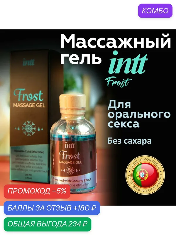 Разогревающая съедобная смазка для орального секса и массажа INTT Frost, Португалия, 30мл — INTT, промокод и 180 баллов за отзыв Яндекс Маркет