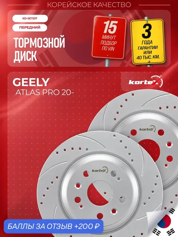 Комплект передних тормозных дисков для Geely ATLAS PRO, 318 мм, Geomet, перфорация и насечки, 2 шт. — 200 баллов за отзыв Яндекс Маркет