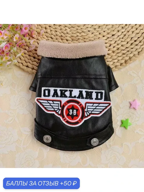 Теплая куртка из экокожи " Oakland" для собак небольших пород, черная . Размер M . — Yiwu, 50 баллов за отзыв Яндекс Маркет