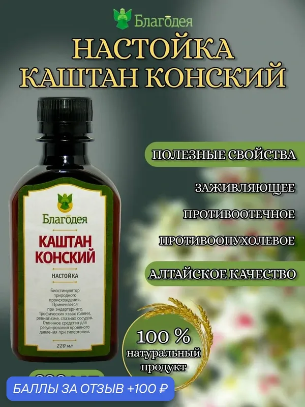 Настойка каштан конский "Благодея-Алтай" комплекс минеральных веществ, 220 мл — Благодея, 100 баллов за отзыв Яндекс Маркет