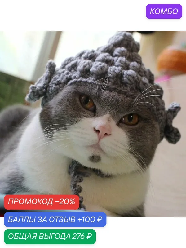 Шляпа для украшения домашних животных — ROMIKY, промокод и 100 баллов за отзыв Яндекс Маркет