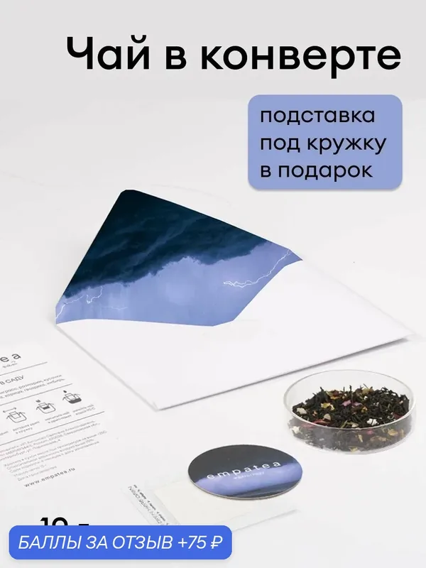 Чай черный листовой с ягодами и фруктами в подарочном конверте Empatea, чай подарочный — Empatea, 75 баллов за отзыв Яндекс Маркет