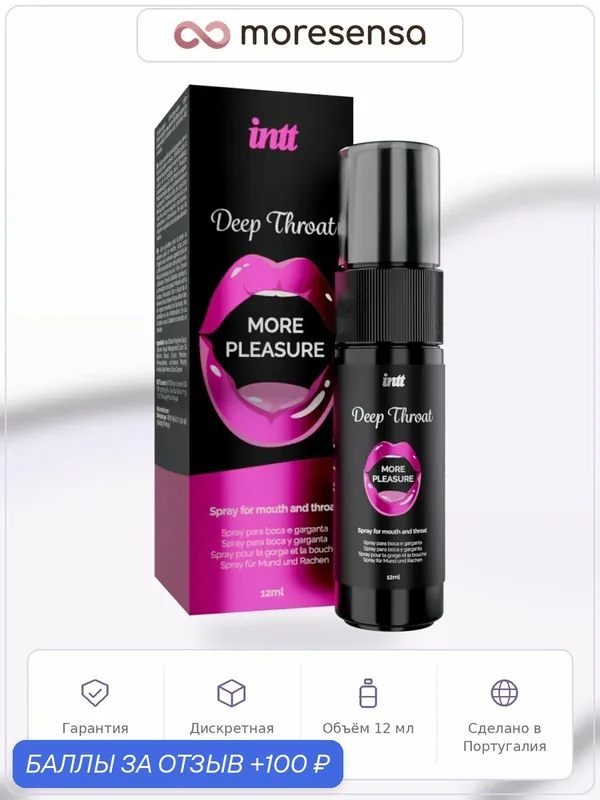 Спрей Deep Throat 12 мл от Intt, ароматизированный, для тела — 100 баллов за отзыв Яндекс Маркет