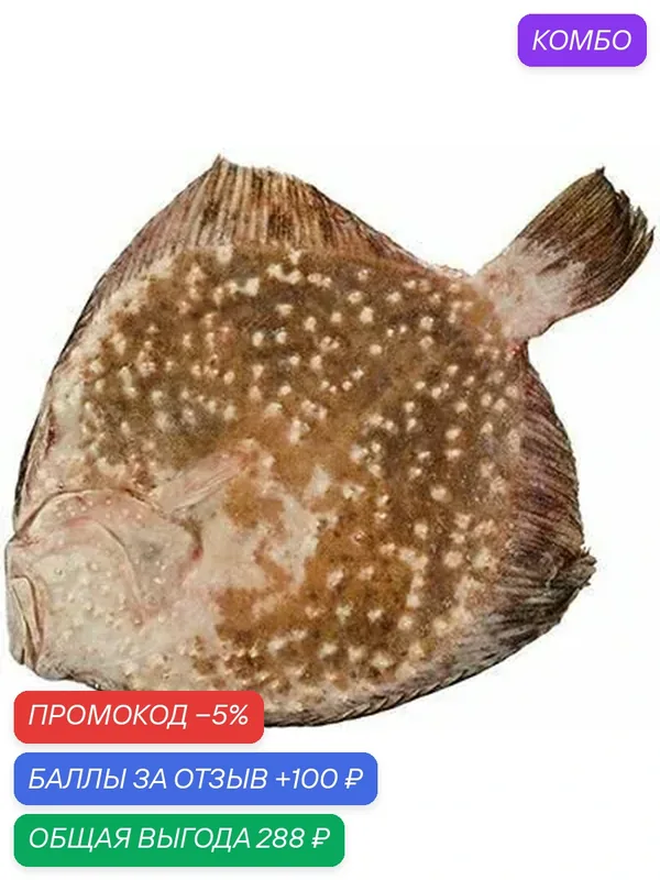 Калкан черноморский тушка 2-3кг, 1шт, замороженный, с головой, не потрошенный — 100 баллов за отзыв Яндекс Маркет