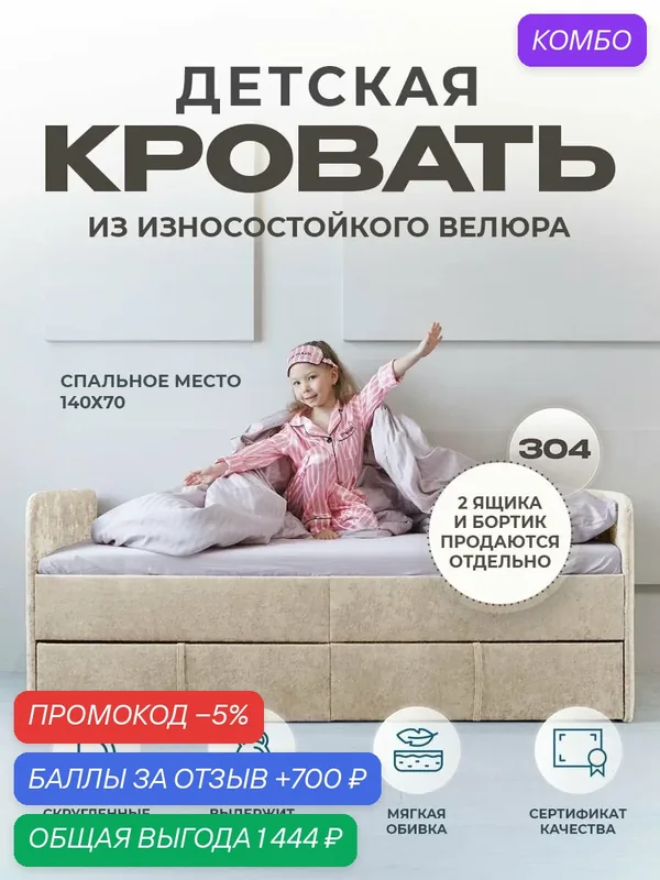 Кровать детская подростковая односпальная 140х70 — Три кроватки, 700 баллов за отзыв Яндекс Маркет