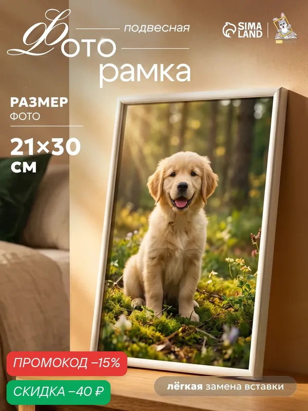 Фоторамка для фото 21×30 см Keep memories "Радуга" пластик, цвет белый (пластиковый экран) — Сима-ленд, скидка по промокоду Яндекс Маркет
