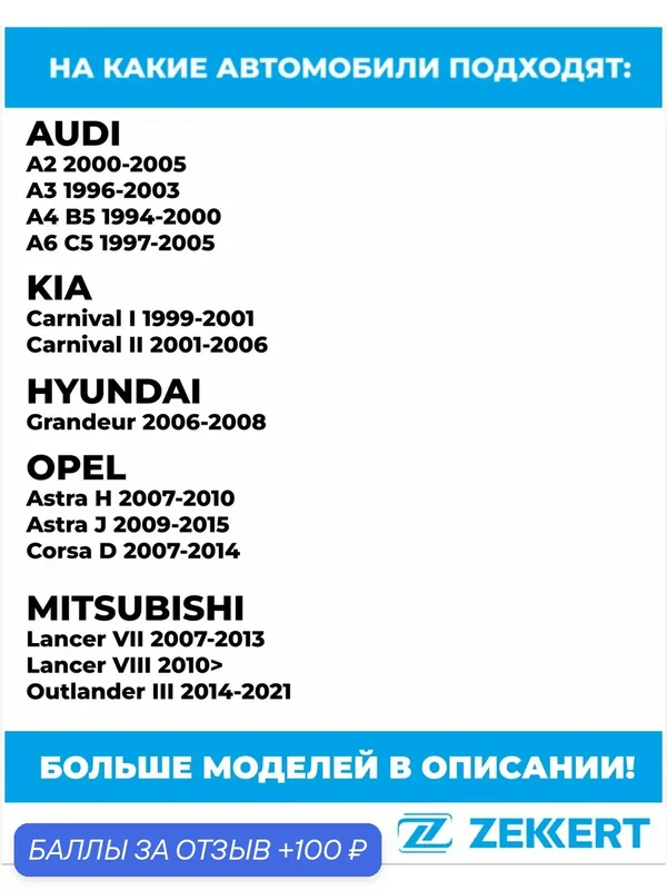Свечи зажигания никелевые Zekkert на Hyundai, Audi A2-A8, Mitsubishi Lanser, Opel Astra, Skoda Octavia, Volkswagen Golf — ZEKKERT, 100 баллов за отзыв Яндекс Маркет