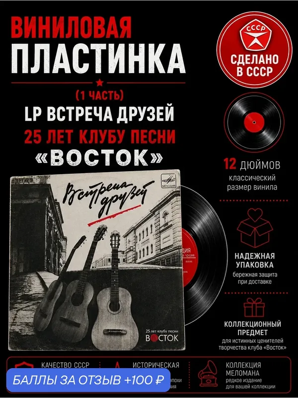 (1 часть) LP Встреча друзей 25 лет клубу песни «Восток». Сборник песен. Виниловая пластинка 12 дюймов. Мелодия СССР 1987 год. — PEREVOZNIKOV-COINS, скидка по промокоду Яндекс Маркет