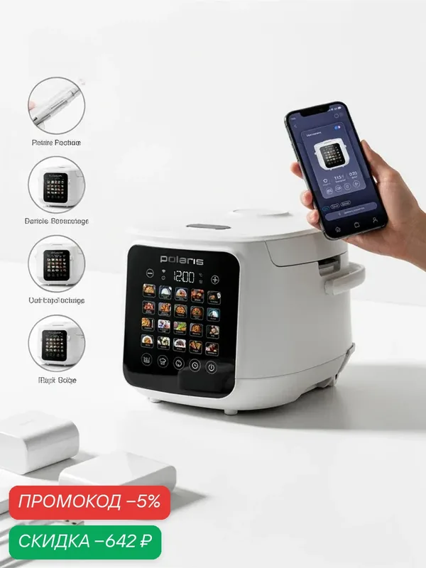Мультиварка Polaris PMC 0547 Wi-Fi IQ Home — Polaris, скидка по промокоду Яндекс Маркет