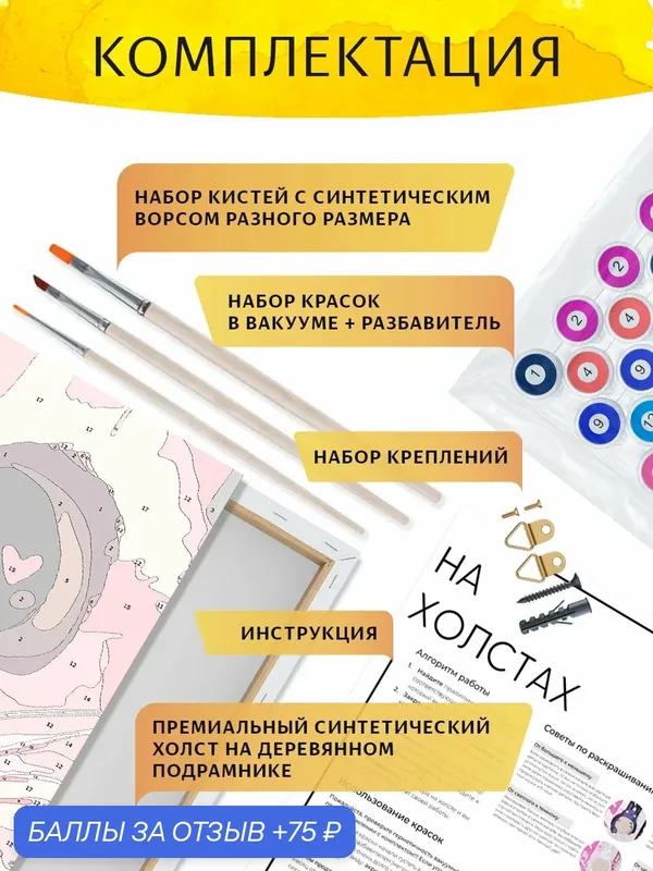 Картина по номерам на холсте В Предвкушении приятного, 40 х 40 см — НА ХОЛСТАХ, 75 баллов за отзыв Яндекс Маркет