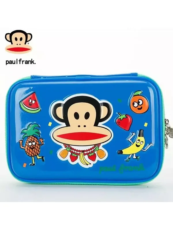 Пенал Paul Frank, синий, на молнии, с принтом "Веселые фрукты", для канцтоваров — Paul Frank, 100 баллов за отзыв Яндекс Маркет