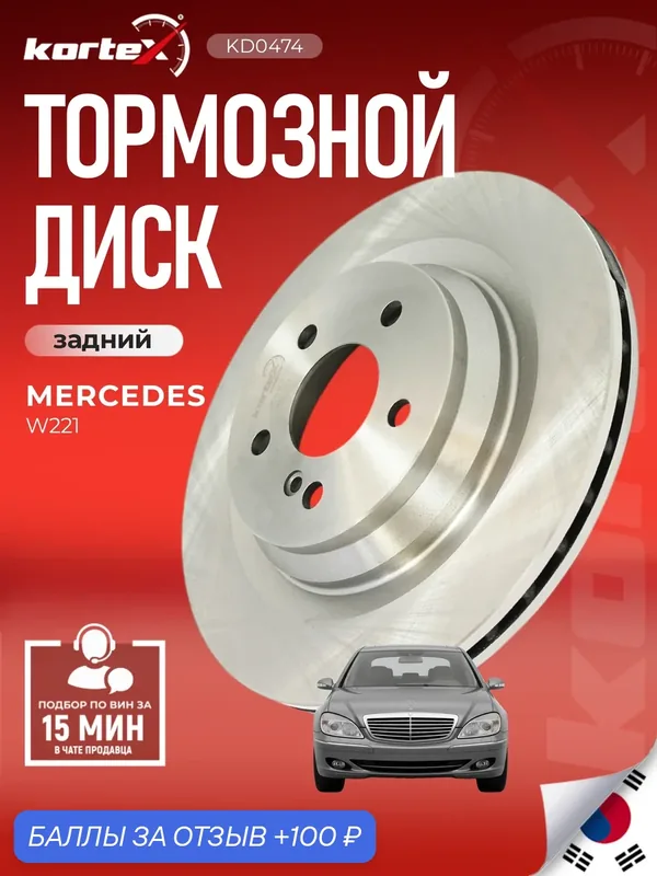 Тормозной диск задний вентилируемый Мерседес Бенц S Class, Sl STA2214230412, PBD1916, M2000802 — KORTEX, 100 баллов за отзыв Яндекс Маркет
