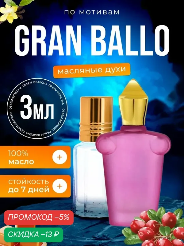 Духи масляные по мотивам Gran Ballo Ксерджофф Гран Балло парфюм женские стойкие — BESTPARFUME, скидка по промокоду Яндекс Маркет