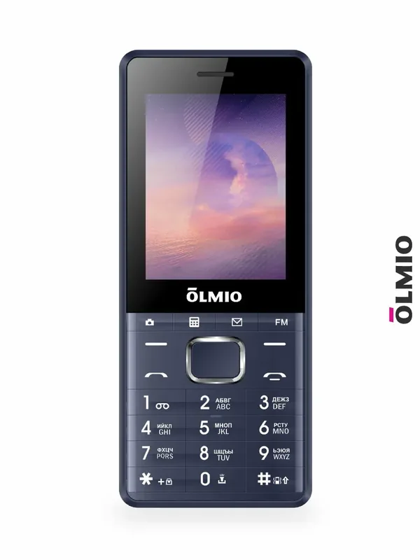 Телефон кнопочный OLMIO A25, с фонариком, для детей и работы, 2SIM, синий — OLMIO, 100 баллов за отзыв Яндекс Маркет