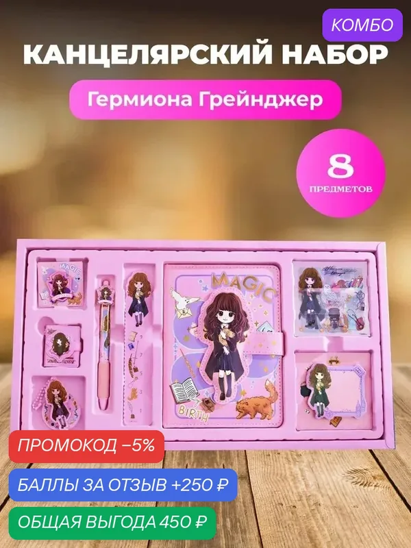 Канцелярский набор — промокод и 250 баллов за отзыв Яндекс Маркет
