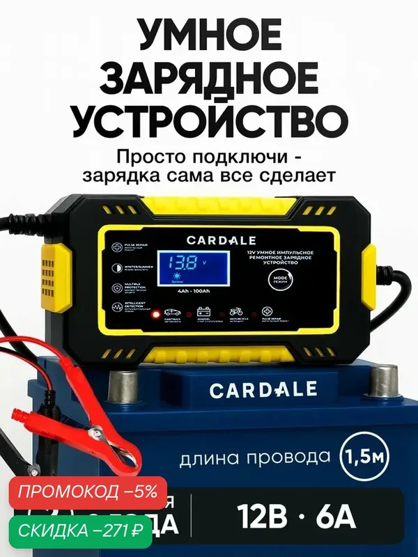 Зарядное устройство для аккумуляторов автомобиля — qianfan, скидка по промокоду Яндекс Маркет