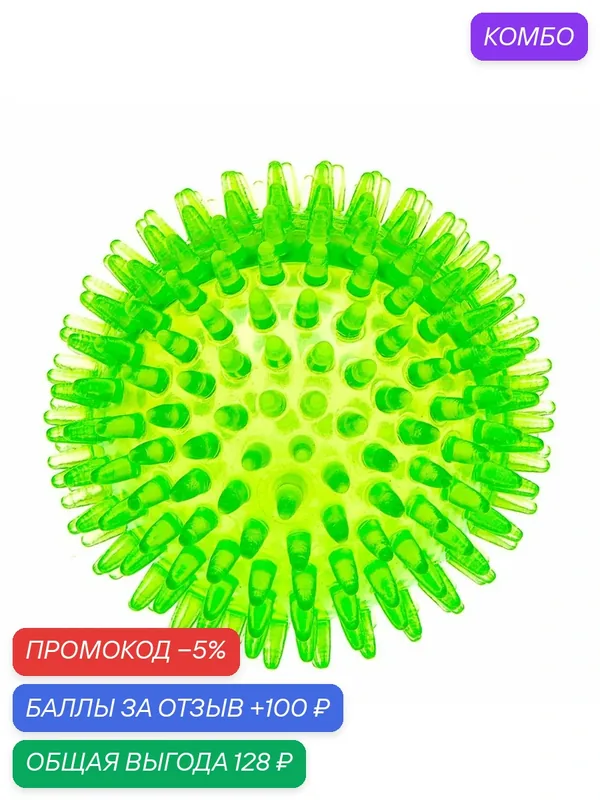 Игрушка мяч с шипами для собак Ferplast PA 6414, термопластичная резина, 8 см — Ferplast, промокод и 100 баллов за отзыв Яндекс Маркет