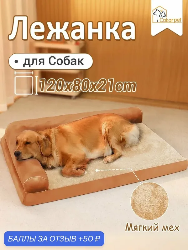 Эксклюзивный антивандальный диван для крупных питомцев, габариты 120x80x21 см — 50 баллов за отзыв Яндекс Маркет