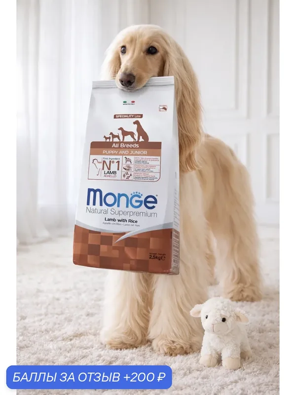Сухой корм Monge Speciality line, для щенков, ягненок, 2.5 кг — Monge, 200 баллов за отзыв Яндекс Маркет