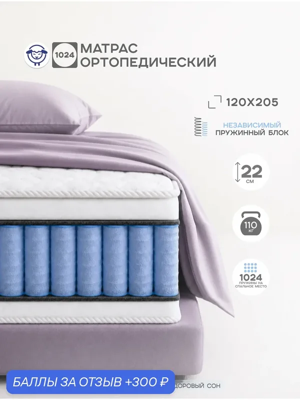 Матрас 120х205 см ортопедический, мягкий, Ортис "Премиум Гранд" — ОРТИС, скидка по промокоду Яндекс Маркет