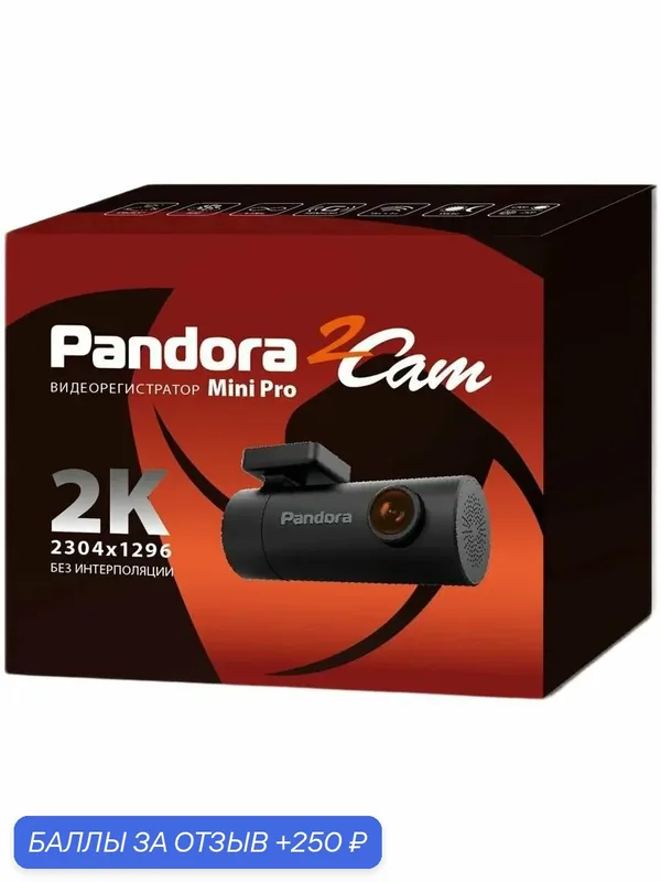 Автомобильный видеорегистратор Pandora Mini Pro, угол обзора 125°, 2304х1296, Wi-Fi, microSD — Pandora, 250 баллов за отзыв Яндекс Маркет