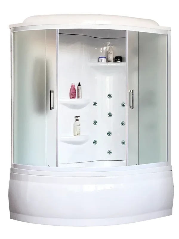 Душевая кабина Royal Bath Alpine 140x95x225 стекло матовое 6 мм, правосторонняя, с гидромассажем, профиль белый — Royal Bath, скидка по промокоду Яндекс Маркет
