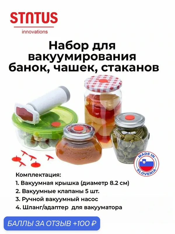 Набор для вакуумирования насос STATUS 199128 — STATUS, 100 баллов за отзыв Яндекс Маркет