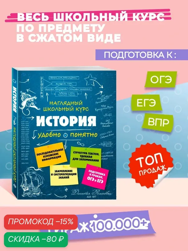 Кужель С. И. История — ЭКСМО, скидка по промокоду Яндекс Маркет