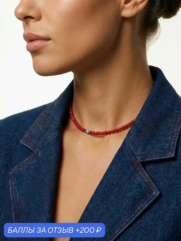 Колье, серебро, 925 проба, говлит, коралл — LU Jewel, 200 баллов за отзыв Яндекс Маркет