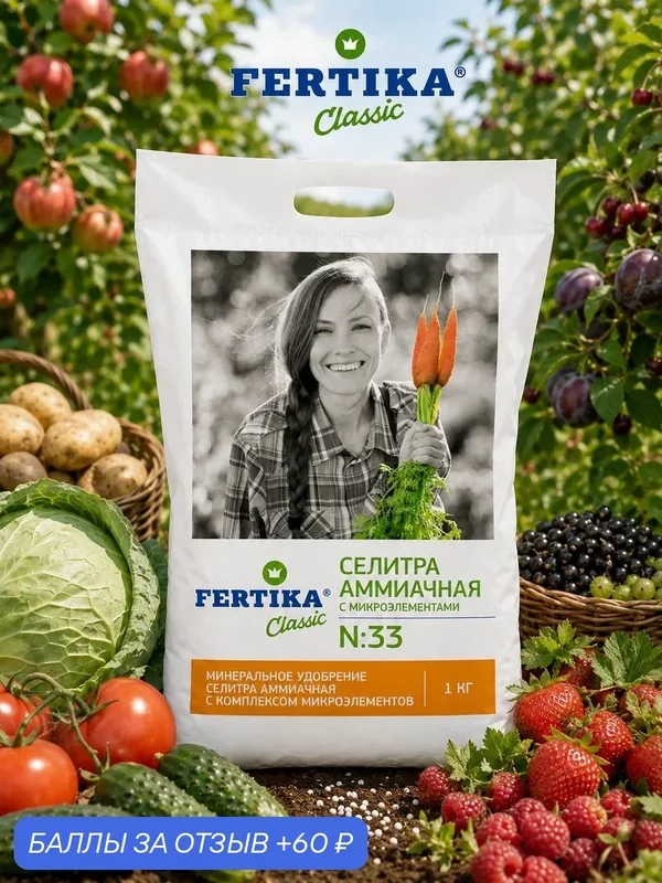 Удобрение Аммиачная селитра Фертика, 1 кг — FERTIKA, 60 баллов за отзыв Яндекс Маркет