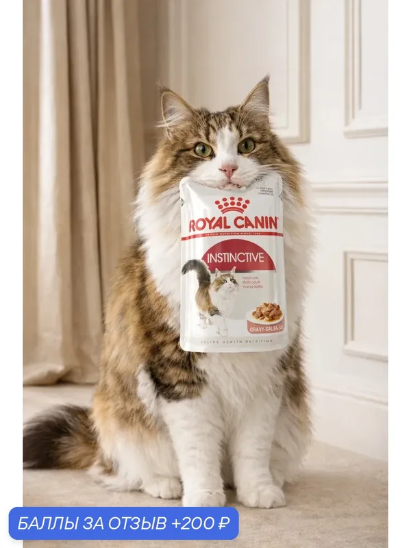 Корм Royal Canin "Instinctive", в соусе, для кошек, 85 г, 28 шт — Royal Canin, 200 баллов за отзыв Яндекс Маркет