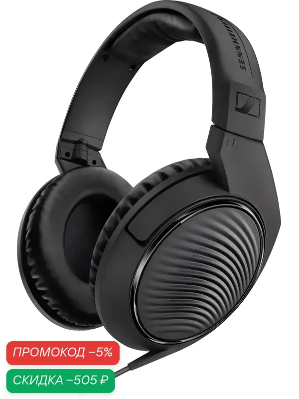 Студийные проводные закрытые наушники SENNHEISER HD 200 PRO, черный — Sennheiser, скидка по промокоду Яндекс Маркет