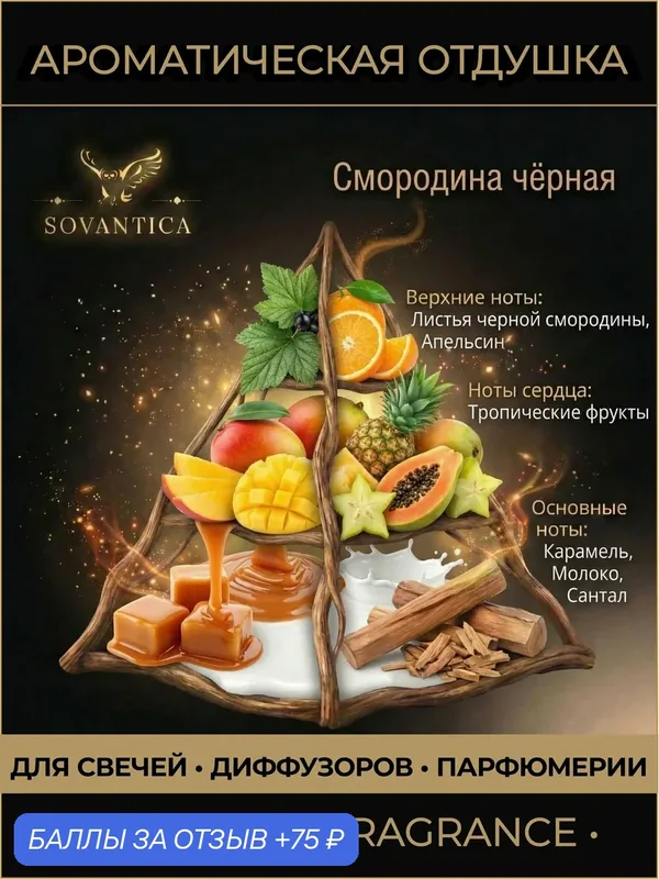 Ароматическая отдушка 50 г Смородина чёрная (Black currant), Sovantica Fragrances — SOVANTICA, скидка по промокоду Яндекс Маркет