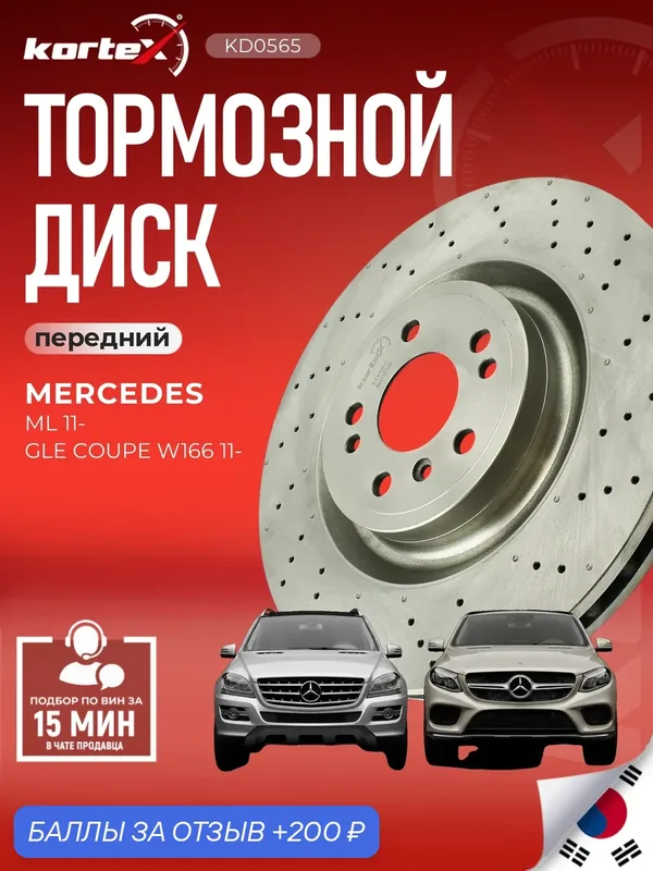 Тормозной диск передний вентилируемый (350х32мм) Мерседес Бенц Mercedes W166 C292 X166 AMG — KORTEX, 200 баллов за отзыв Яндекс Маркет