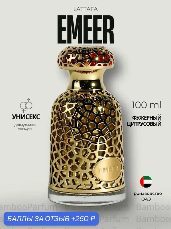 Арабские духи Emeer Lattafa 100 мл для мужчин, фужерные аромат — Lattafa, скидка по промокоду Яндекс Маркет