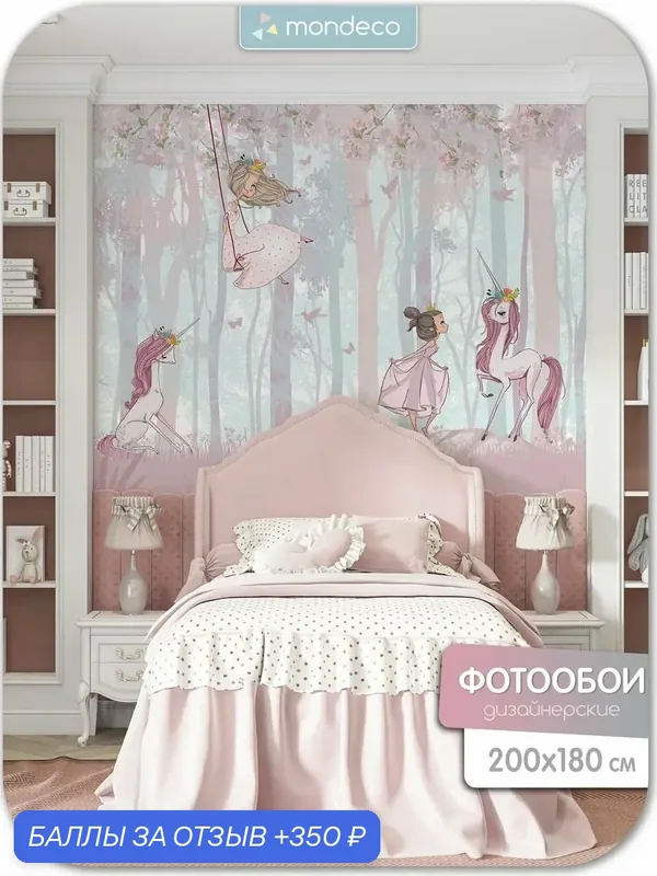Фотообои Принцессы для девочки в детскую 200х180 фото обои принцессы — Mondeco, 350 баллов за отзыв Яндекс Маркет