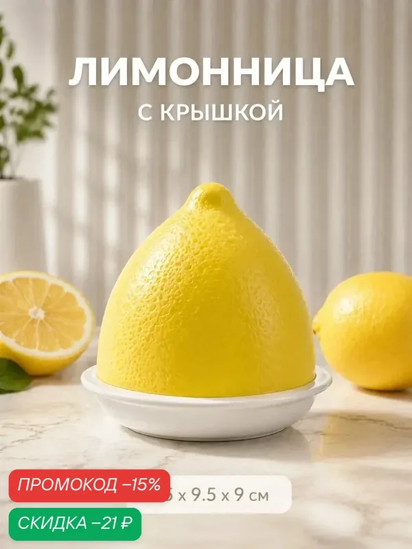 Контейнер для хранения лимона Альтернатива, 9, 5х9, 5х9 см, пластик, жёлтый — Альтернатива, скидка по промокоду Яндекс Маркет