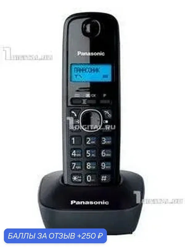 Радиотелефон Panasonic KX-TG1611RUH черно-серый — Panasonic, 250 баллов за отзыв Яндекс Маркет