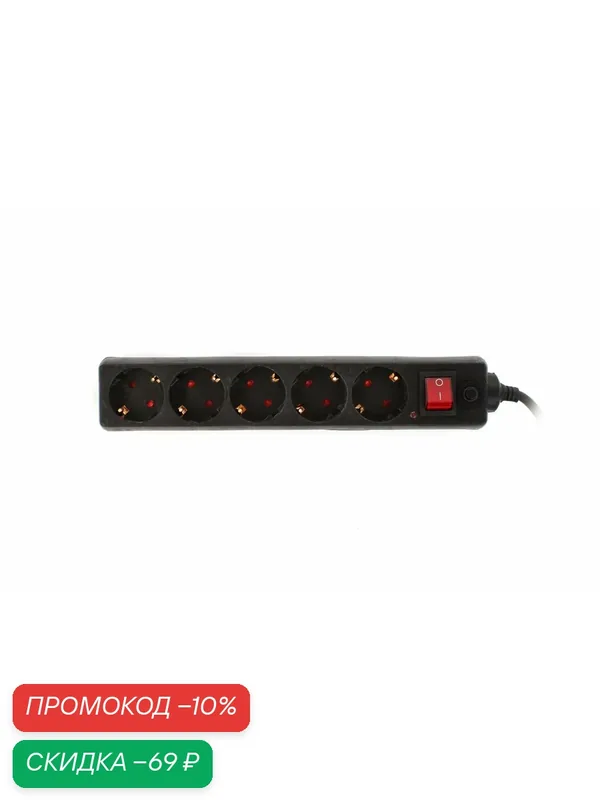 Сетевой фильтр Doffler 4015-3B, 5 розеток, длина кабеля 3 м, чёрный — Doffler, скидка по промокоду Яндекс Маркет