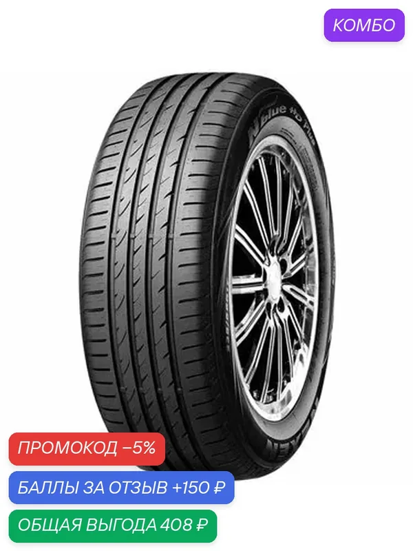 Шина Nexen N'Blue HD Plus 185/65 R15 88H — Nexen, промокод и 150 баллов за отзыв Яндекс Маркет