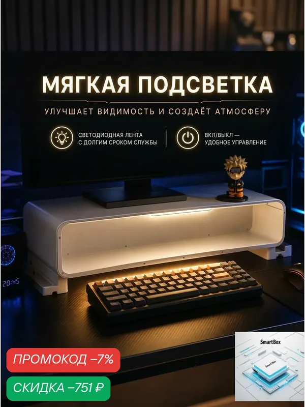 Полка для барной стойки Настольная Прямая, 60.2х20.99х14.99 см — скидка по промокоду Яндекс Маркет