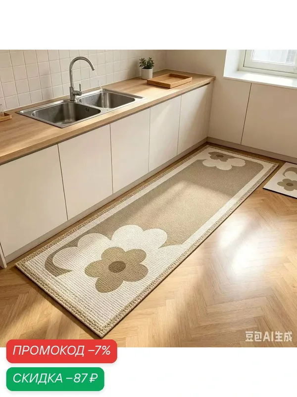 Кухонные коврики для пола, впитывающие воду и масло коврики из диатомовой грязи, 60*90 см — скидка по промокоду Яндекс Маркет