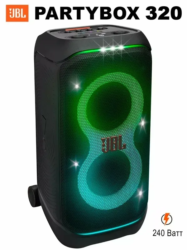 Колонка JBL Party Box Stage 320, портативная, с караоке, чёрная — JBL, скидка по промокоду Яндекс Маркет
